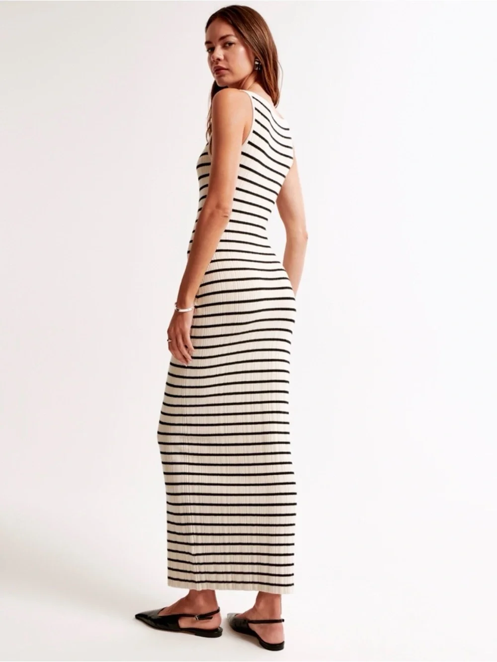 High-Neck Midi Sweater Dress